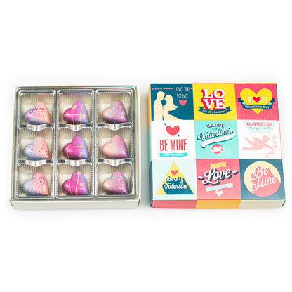 9 Pc Assorted Retro Valentine's Day Truffles