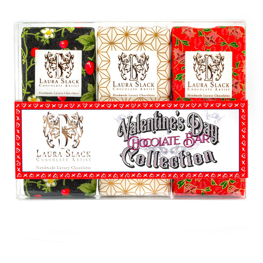 3 Piece Handpainted Chocolate Bars: Valentine’s Day Collection